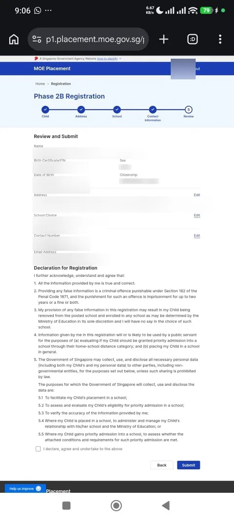 Step 5, Review and Submit